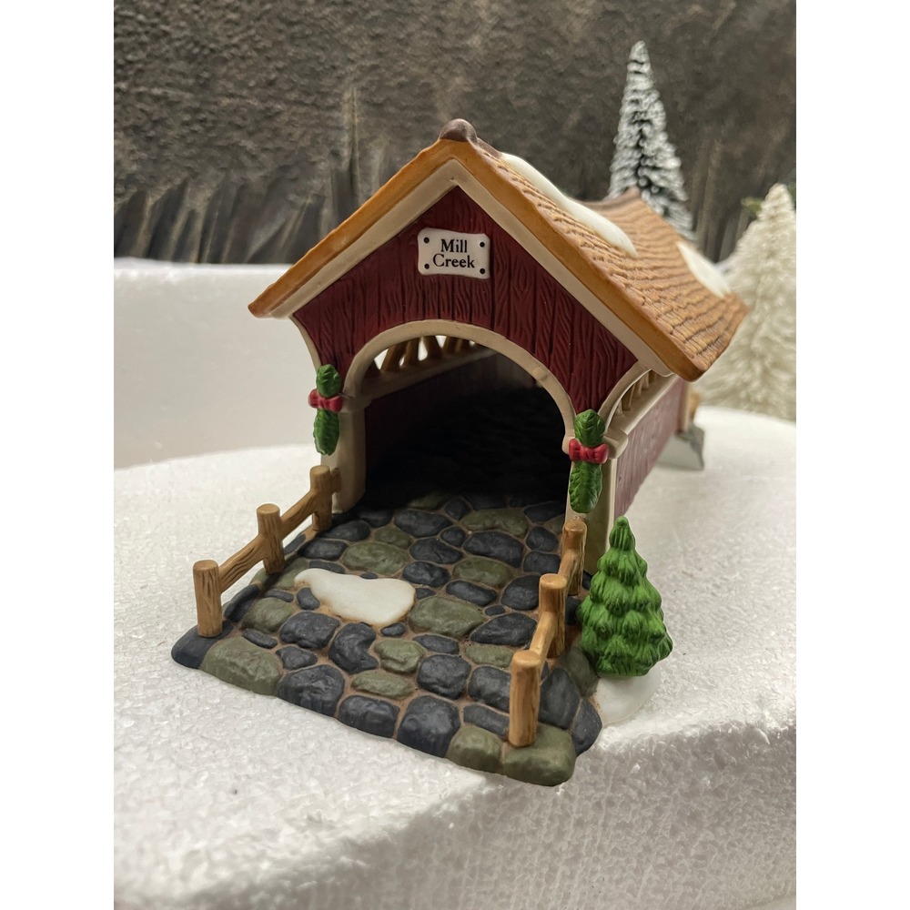 Dept 56 New England Village MILL CREEK CROSSING and FLY-CASTING IN THE BROOK 2pc
